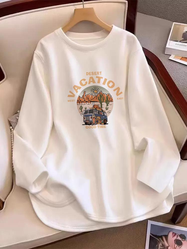 

Женский белый базовый топ с длинным рукавом средней длины для осени/зимы XXL