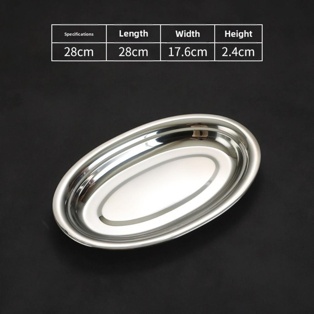 Oval Shape Barbecue Plate Stainless Steel Large Serving Plate New Steamed Fish Plate Kitchen Use