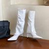 Fashion Pointed Toe Ladies Long Modern Boots Female Pumps Shoes Fashion Slip On Women Knee High Boots With Thin Heels Shoes