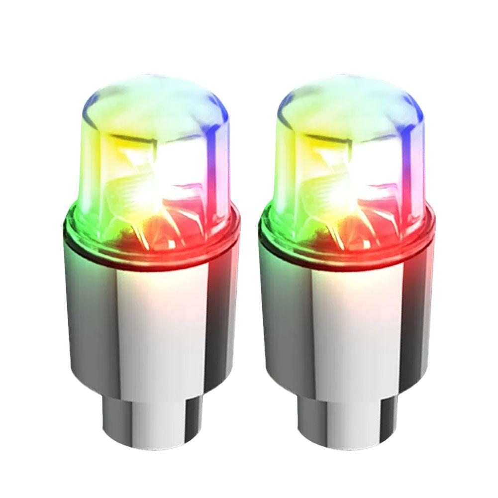 Wheel Lights LED Bicycle Valve Light Universal Car Neon Lamp Valve Cover Lights Tire Colorful Flashing Bulb Decoration Valve Stems 1