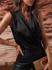Women's Spring/Summer 2026 Sleeveless Satin pleated vest – European & American style sexy shirt