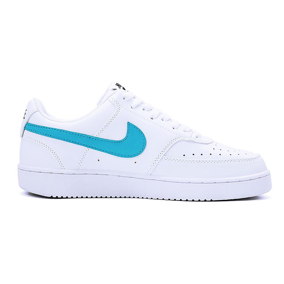 Nike Court Vision 1 Bay Pelle Blu Antiscivolo Resistenti all'Abrasione Basse Scarpe da Skateboard Unisex Blu Bianco DH2987-101(team488-)