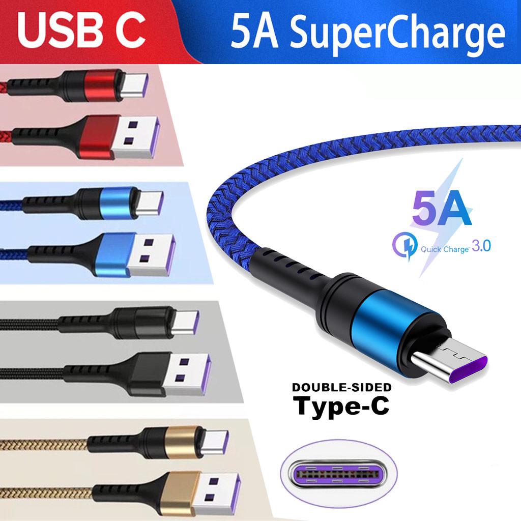 5A High Fast Charge USB 3.0  type C Charging Nylon Cable for  For 