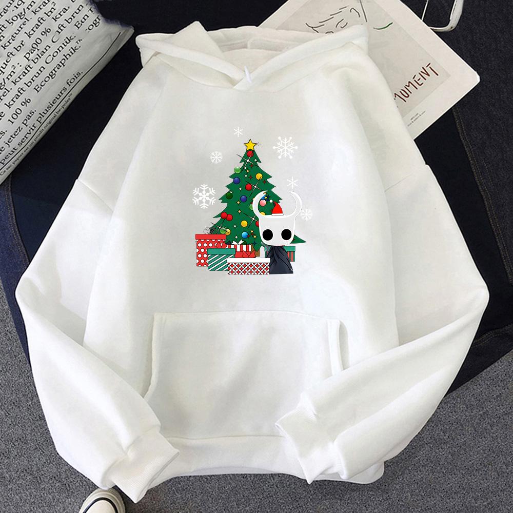 Hollow Knight Christmas Tree Graphic Clothes Autumn/winter Fleece O-neck Pullovers Comfortable Casual Sweatshirt Anime Hoodies