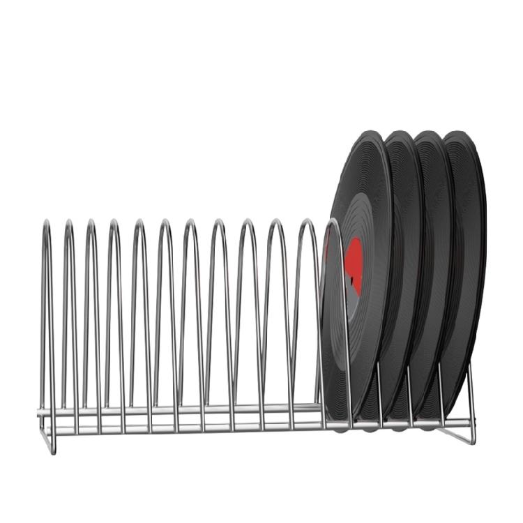 Vinyls Record Organizers From Metal for 7" and 12" Albums 15 Slots for Efficient Storage