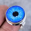 Blue Evil Eye Gemstone 925 Sterling Silver Jewelry Ring Size 9
