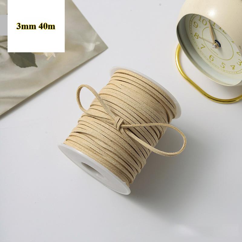 3mm 40m Leather Rope Floral Bouquet Wrap Ribbon for DIY Gift Packaging and Handmade Crafts Apparel Sewing Supplies