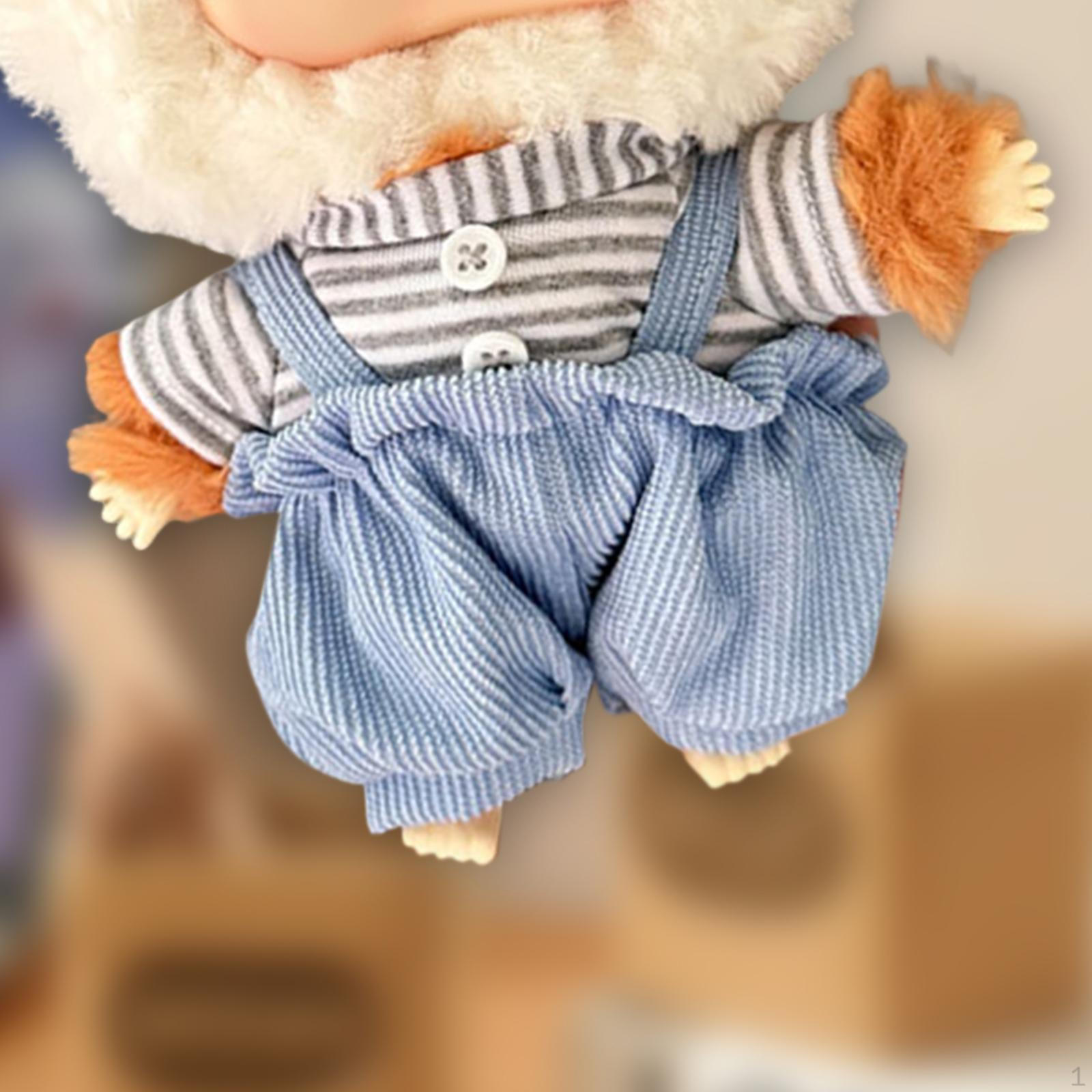 

Плюшевая кукольная одежда для 20 см, реквизит для фотосъемки, костюмы своими руками, одежда gray white stripe