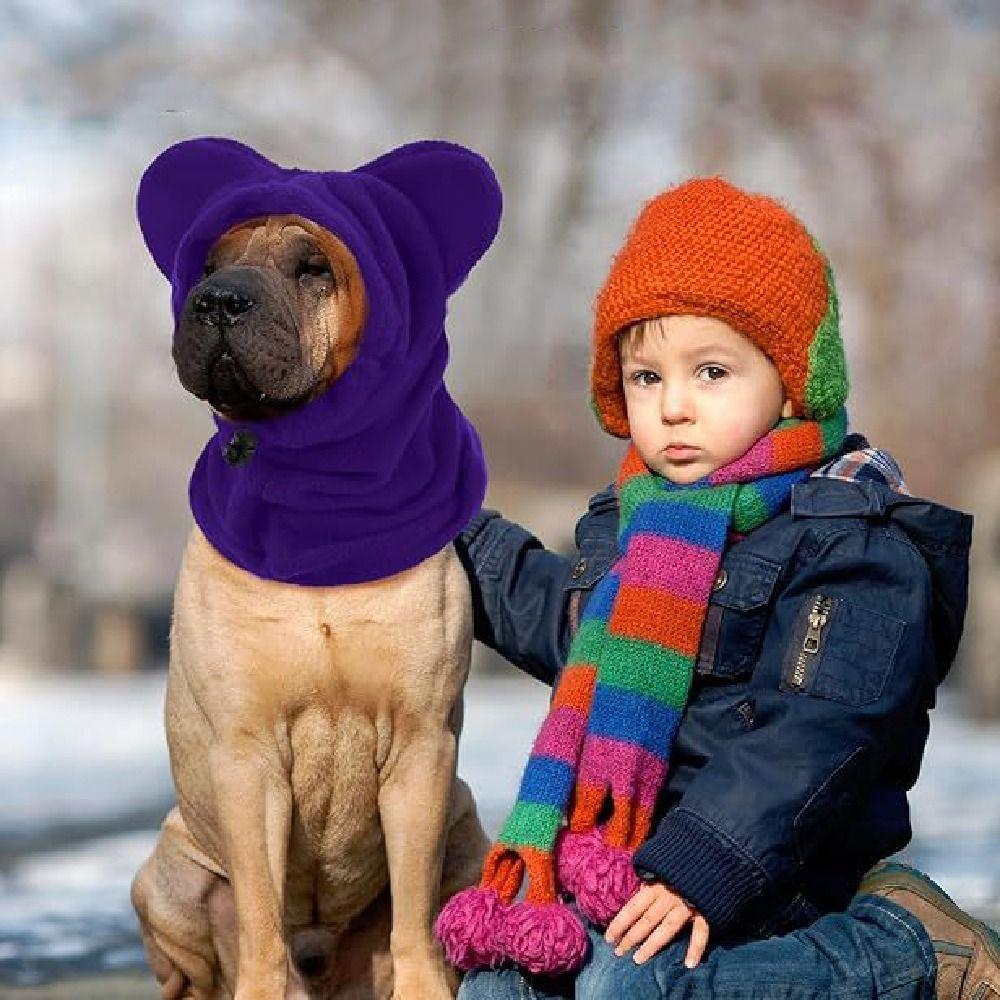 Solid Color Dog Fleece Hats Soft Dog Headgear Pets Supplies Dog Warm Caps Pet Use