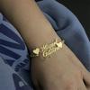 Stainless Steel Gold Plated English Name Hip-hop Cuban Chain Bracelet for Women Female Male Children Gift