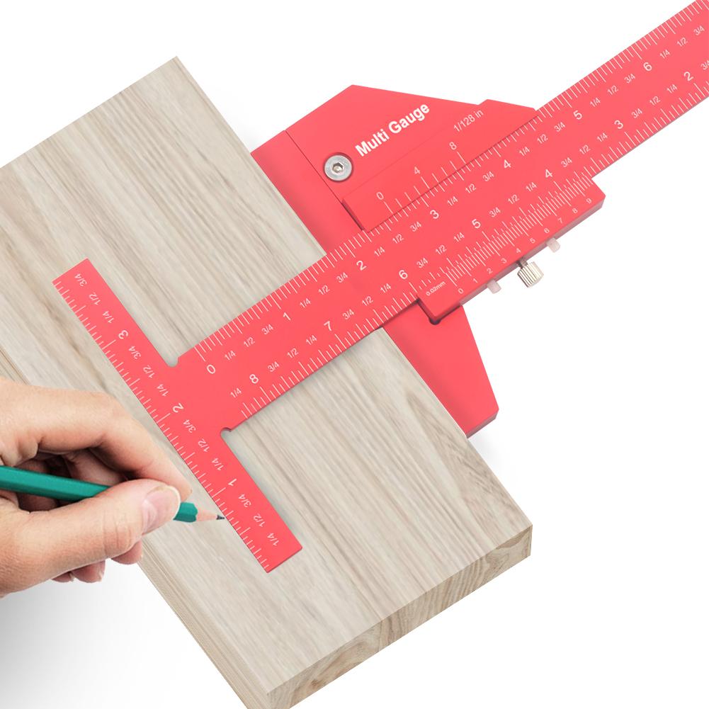 Woodworking Sliding Gauge Aluminum Alloy T Ruler Scribing Marking Gauge Measuring Tools Removable Limit Gauge DIY Carpentry Tool