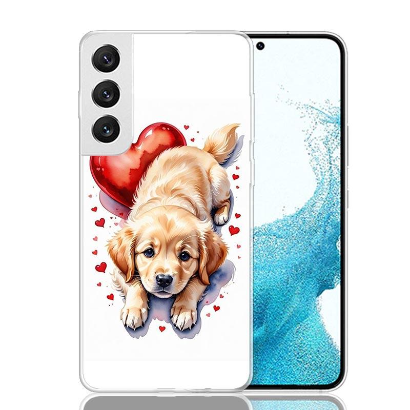 Lovely Puppy Heart Dogs Phone Case For Samsung Galaxy S26 S25 Edge S24 S23 FE S22 Ultra S21 Plus S20 + Fundas Cover Coque Galaxy