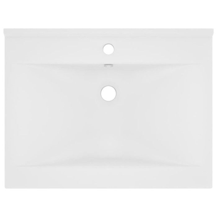 VidaXL Lavabo avec Trou de Robinet Vasque à Poser de Toilette Lave-mains de Salle de Bain Cuisine Maison Intérieur Blanc Mat 147020