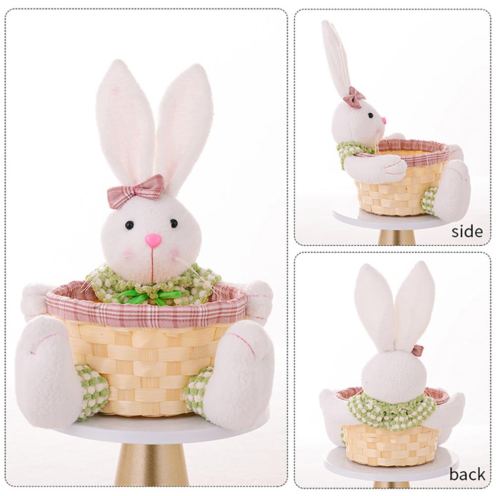 Easter Rabbit Decor With Candy Storage Basket Rabbit Candy Bowl Dish Easter Eggs Table Container For Supermarket Home School
