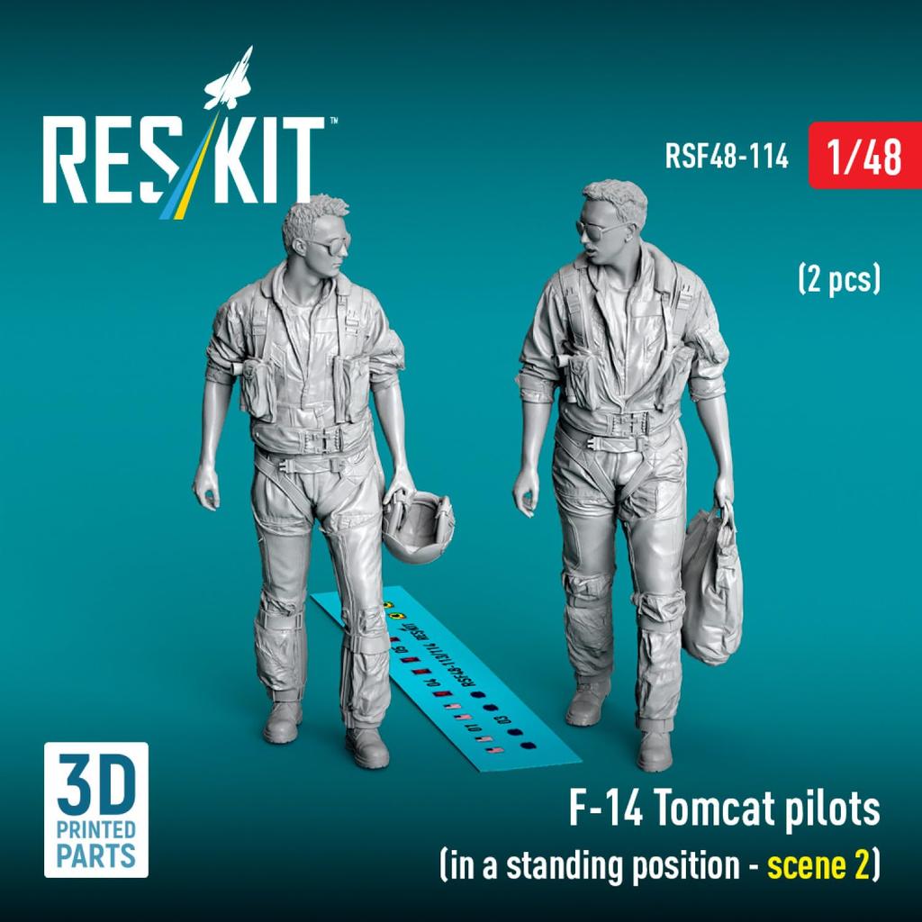 Reskit Tomcat Crew Pose Figures Resin Kit 1/48 F-14 (Standing 2) (2 Included) RSKF48-0114 (Airplane)