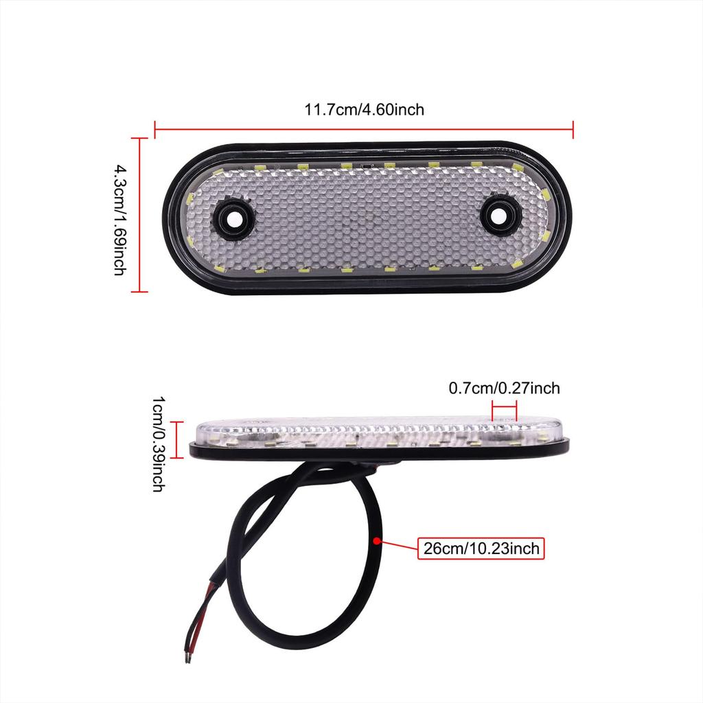 Aoling Side Marker LED 24V, Truck Side Marker LED, Marker Lamp 24V, Truck Side