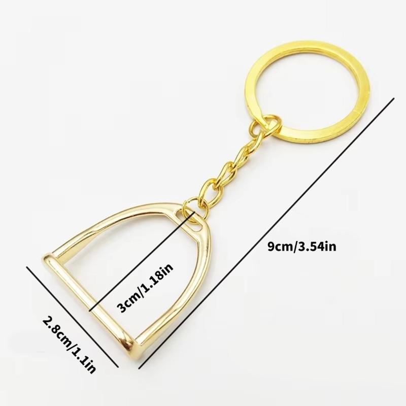 Equestrian Charm Keychain Stirrup Key Pendant with Snaffle Bit Designs Alloy Texture Key Rings Suitable for Horse Lovers