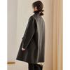 Women's Hepburn Style Mid-Length Wool Blend Double-Sided Coat