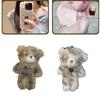 Colorful Dirty Bear Keyring Decoration Plush Animal Charm Keychain Fashionable Key Holder Hanging Toy for Bag Purse