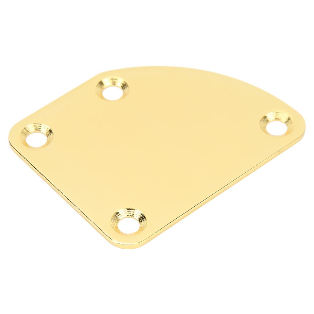 Gold Electric Guitar Neck Plate 4 Hole Curved Simple Installation Anti Scratch Neck Plate