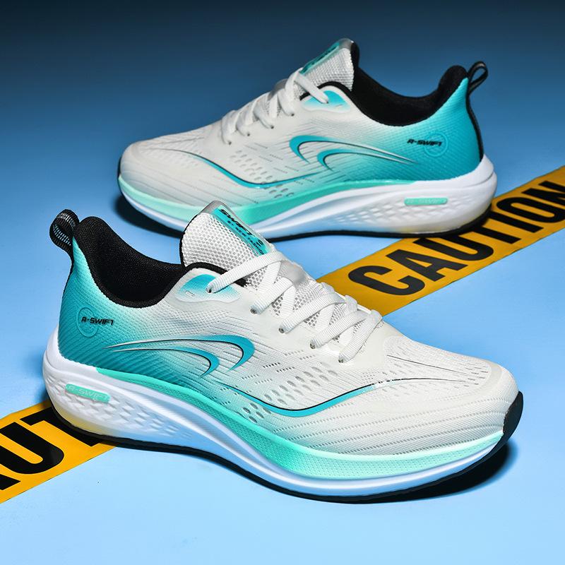 summer mesh breathable lightweight large size sports shoes student high school entrance examination carbon board racing special running shoes