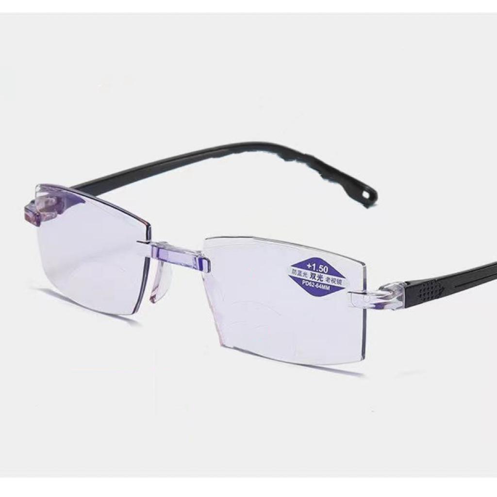 New Anti Blue Light Blocking Rimless Reading Glasses Women Men Square Frameless Presbyopic Computer Eyeglasses Diopters +1.0~4.0