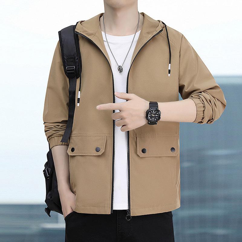 Jacke Herren Trendmarke Sportlich Locker und Lässig Frühling und Herbst Neue Kapuzenjacke Langärmlig