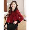 Genuine French Lapel Jacket: Women's Autumn/Winter Angora Red Wool Coat