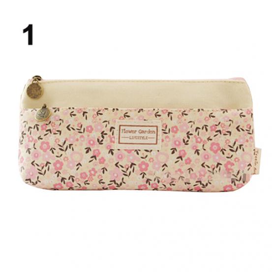 Flower Floral Pencil Pen Case Cosmetic Makeup Tool Bag Storage Pouch Purse