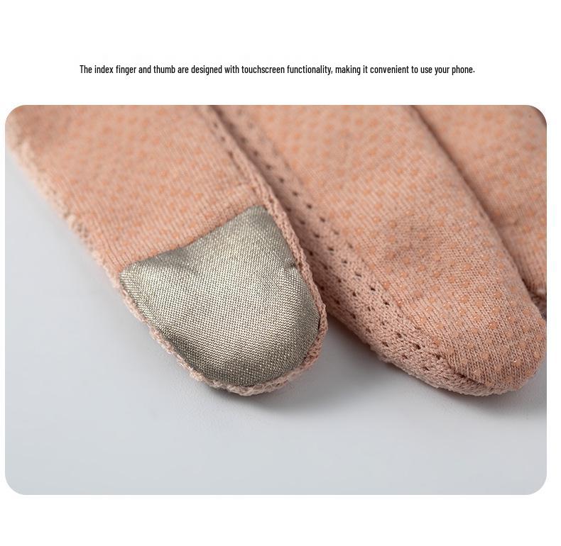 Women's Summer Ice Silk Lace Touchscreen Driving Gloves - Non-slip, Sun Protection, Short Length
