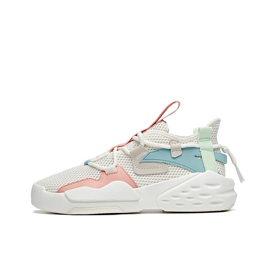 Anta Badass 6 Slip Resistant Shock Absorbing Durable Low Top Sneakers Women Sneakers White Pink 122028086-2