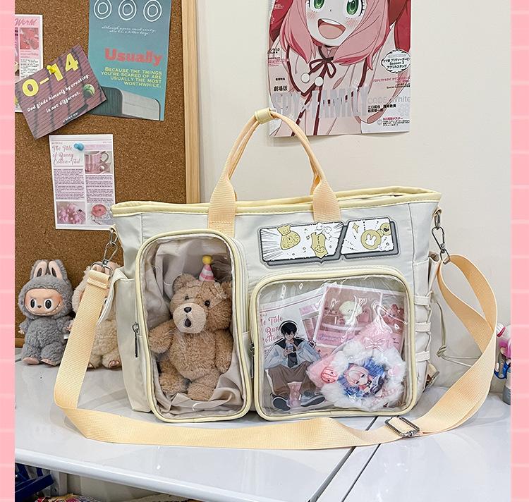 Nuovi Zainetti Ita Carini Y2K Borsa a Spalla Grande Capacità Borsa a Mano Trasparente per Ragazze Lolita Espositore per Spille Fai da Te Borsa a Tracolla
