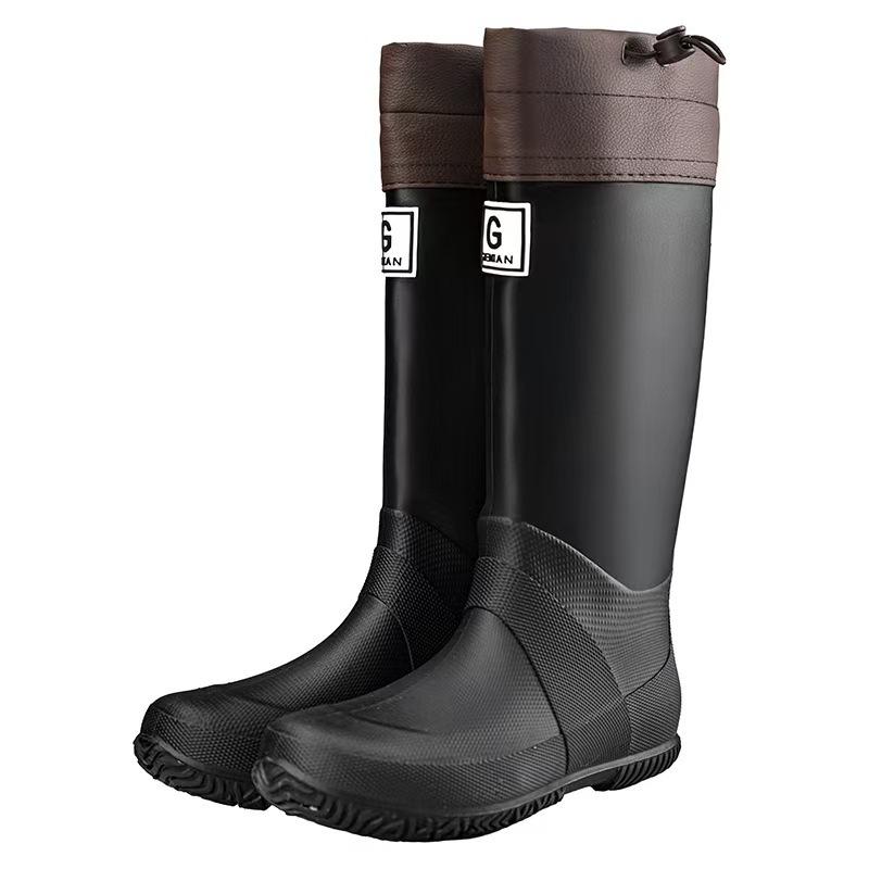 New waterproof shoes high-top dynamic waterproof rain shoes wear-resistant yellow outdoor summer wading rain boots rubber shoes