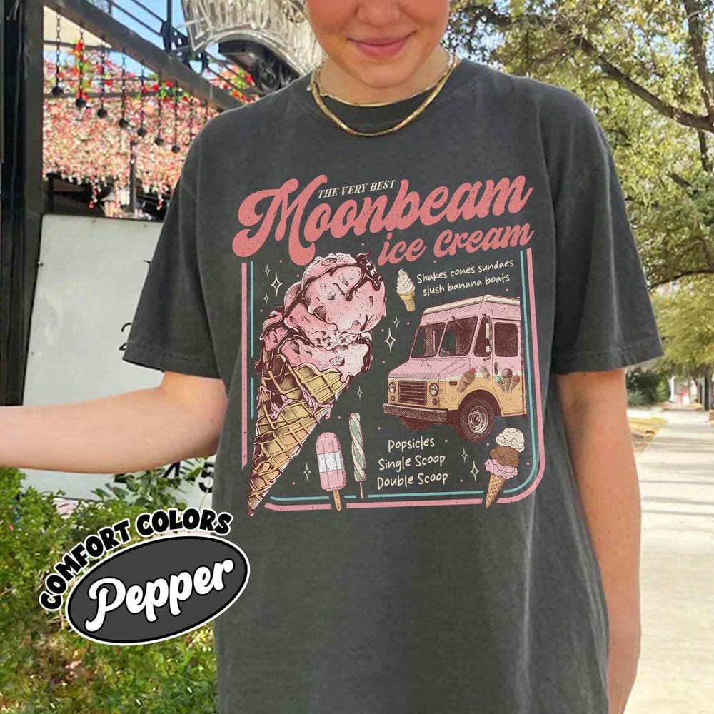 Moonbeam Ice Cream America Concert Tour Comfort Unisex Top 2025 Concert Vintage Dark Academia Bookish Literary Shirt Streetwear