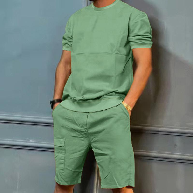 Abbigliamento sportivo estivo da uomo Abbigliamento da lavoro Cinque tasche Pantaloni Pantaloncini casual da spiaggia a maniche corte Tuta da uomo