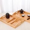 Aesthetic Bamboo Serving Tray with Handles Coffee Tea Tray Durable Food Storage Tray  Cooking
