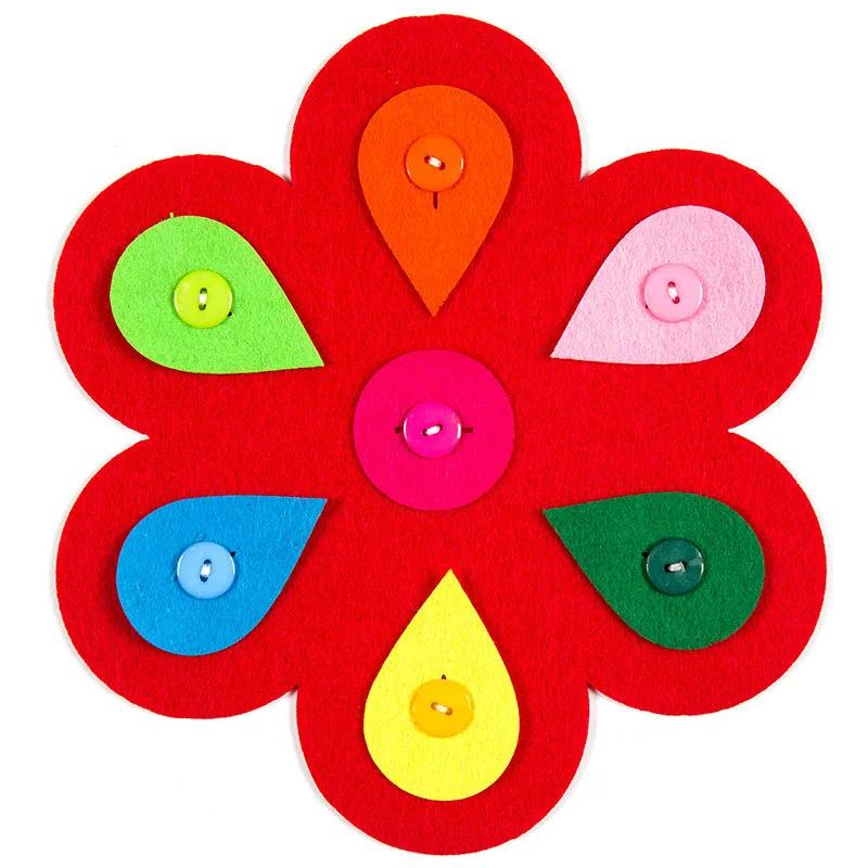 Giocattoli Fai da Te Educativi Creativi EVA Carini Cartoni Animati Fatti a Mano Tessuto Non Tessuto Materiale Bottone Strumenti per la Scuola dell'Infanzia Primi Puzzle per Bambini