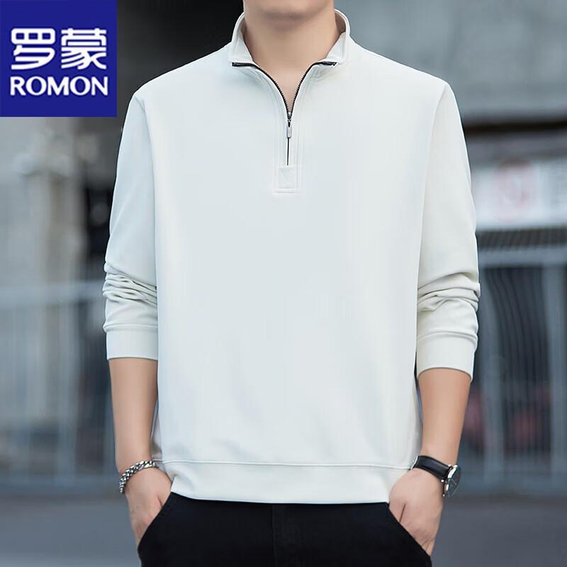 ROMON Men's Casual Stand Collar Long Sleeve Sweatshirt