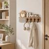 Vintage Wooden Key Hook 4 Hooks Key and Accessory Hanger Wall Storage Rack  Entrance Decoration