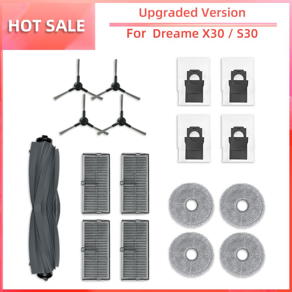 Compatible for Dreame X30 Ultra / X30 Pro Robot Vacuum Main Side Brush Hepa Filter Mop Pad Dust Bag Parts Accessories
