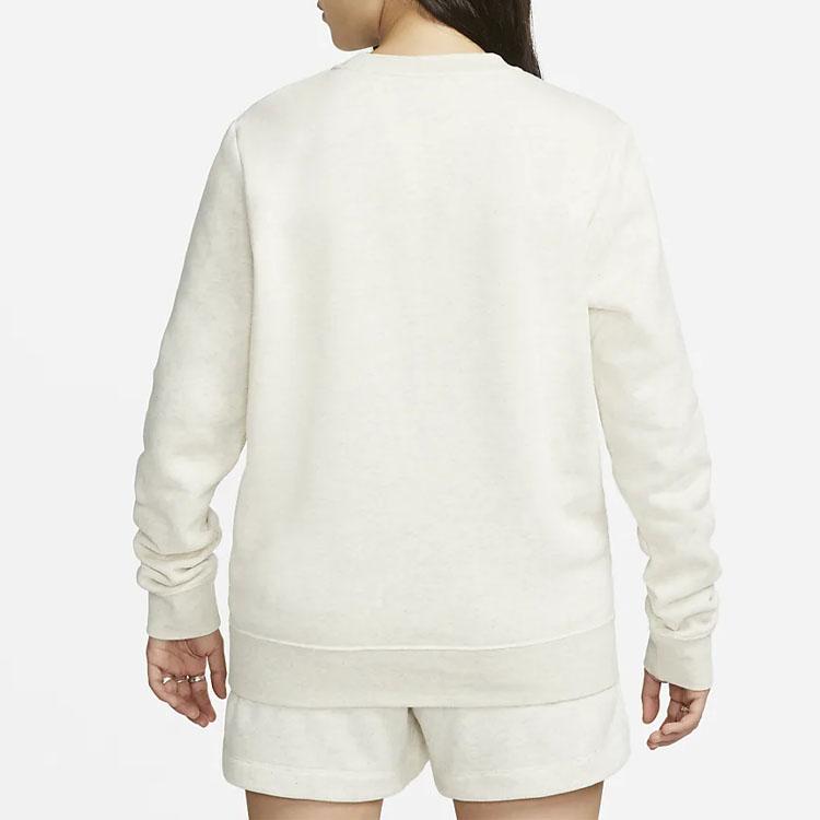 Nike Sportswear Club Fleece Crew-Neck Sweatshirt With Embroidered Logo Women Sweatshirt Oatmeal DQ5473-141