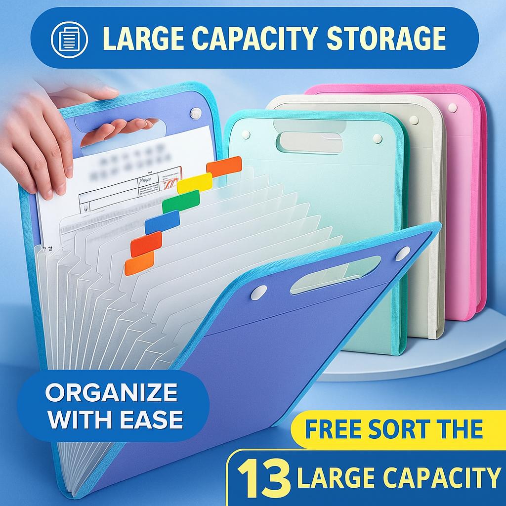 Carpeta De Archivos Expandible De Plástico Transparente - Con Cierre A Presión, Impermeable, Gran Capacidad