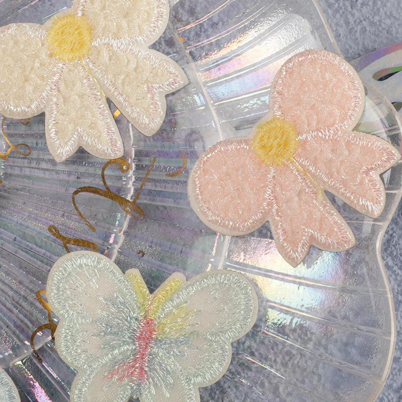 Original Embroidery Label Accessories Self-Adhesive Patch Sticker Mesh Bow Clothing Accessories Patch Embroidery Sticker Cloth Sticker