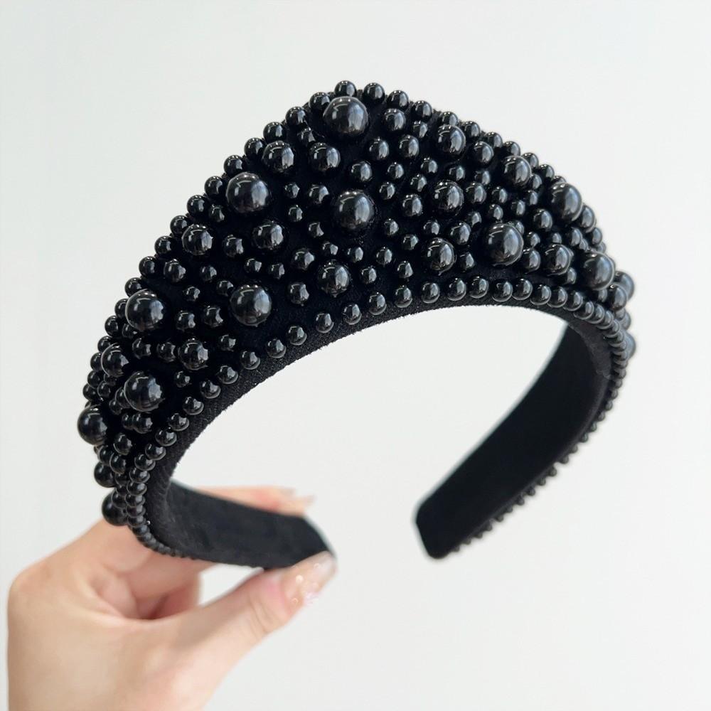 Baroque Fabric Hair Bands Elastic Hair Hoop New Pearl Headband Headwear