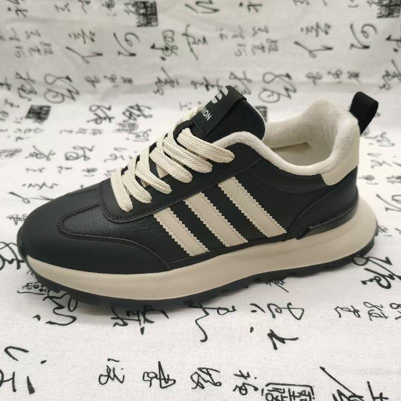 Men's 2025 Casual Leather Shoes, Winter Fleece Lined, Thickened Warm Genuine Leather Sport Shoes