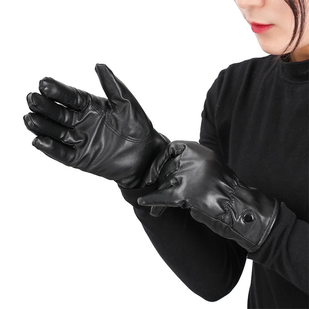 Winter Gothic Punk Thermal Warm Black Gloves Touchscreen Anti Slip Mittens Windproof Gloves