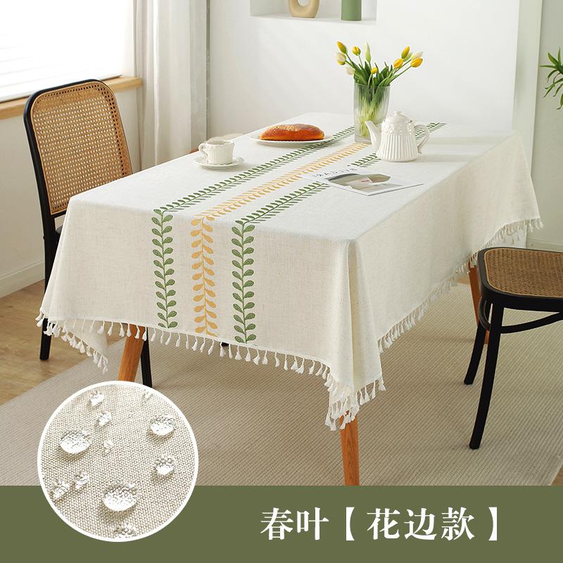 Popular Thickened Cotton and Linen Table Mats, Household Rectangular Tea Table Towels, Tablecloths, Waterproof and Oil-proof