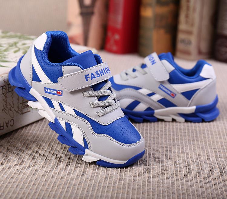 Kinder Wasserdichte Leder Dicke Sohle Sportschuhe Frühling Klettverschluss Langlebige Laufschuhe