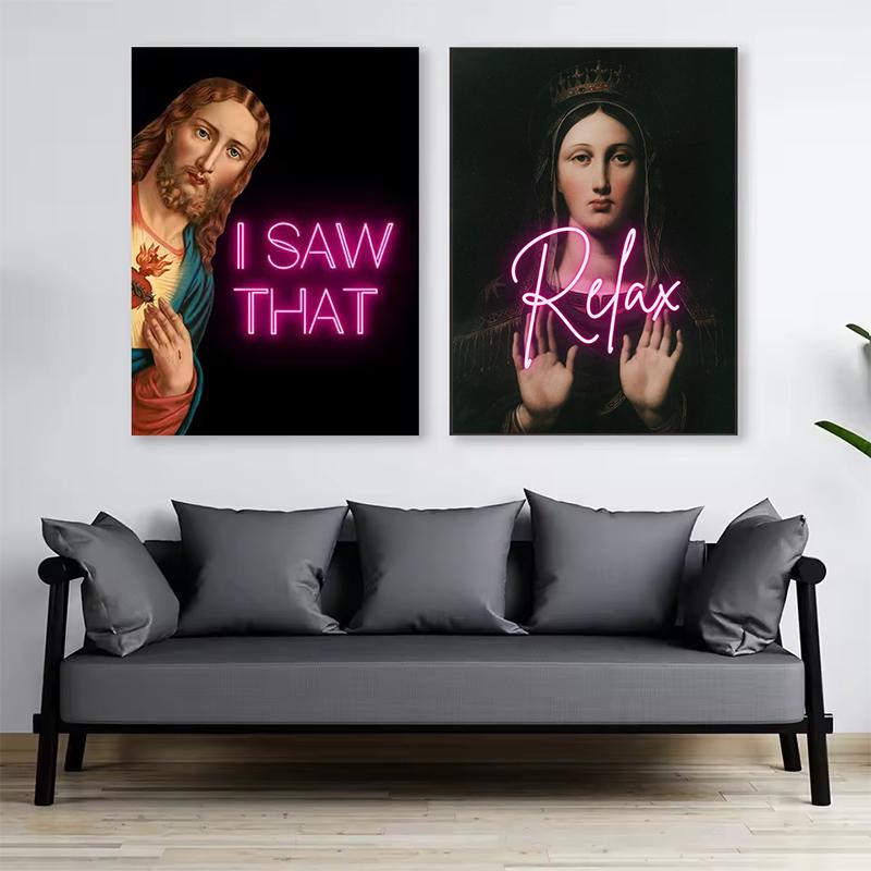 Funny Bathroom Toilet Mona Lisa Wearing Pearls Girl with Roll Paper Poster Print Canvas Painting Wall Art Living Room Home Decor
