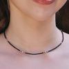 Isabel Black Beads Necklace. NB1596